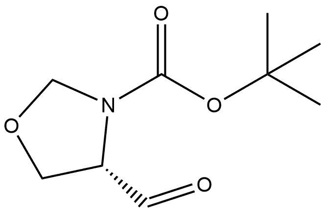 3-Oxazolidinecarboxylic acid, 4-formyl-, 1,1-dimethylethyl ester, (S)- Struktur