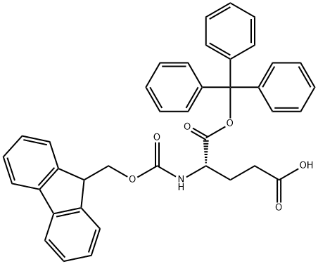 L-?Glutamic acid, N-?[(9H-?fluoren-?9-?ylmethoxy)?carbonyl]?-?, 1-?(triphenylmethyl) ester,1622954-14-6,结构式
