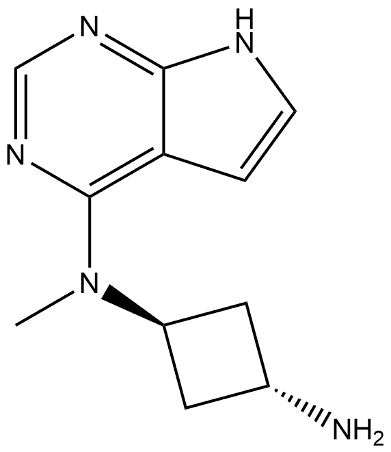 trans-N1-methyl-N1-(7H-pyrrolo[2,3-d]pyrimidin-4-yl)cyclobutane-1,3-diamine Struktur