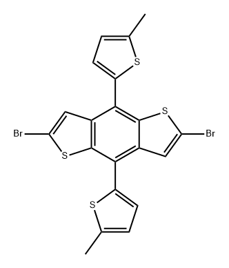 Benzo[1,2-b:4,5-b']dithiophene, 2,6-dibromo-4,8-bis(5-methyl-2-thienyl)- Structure