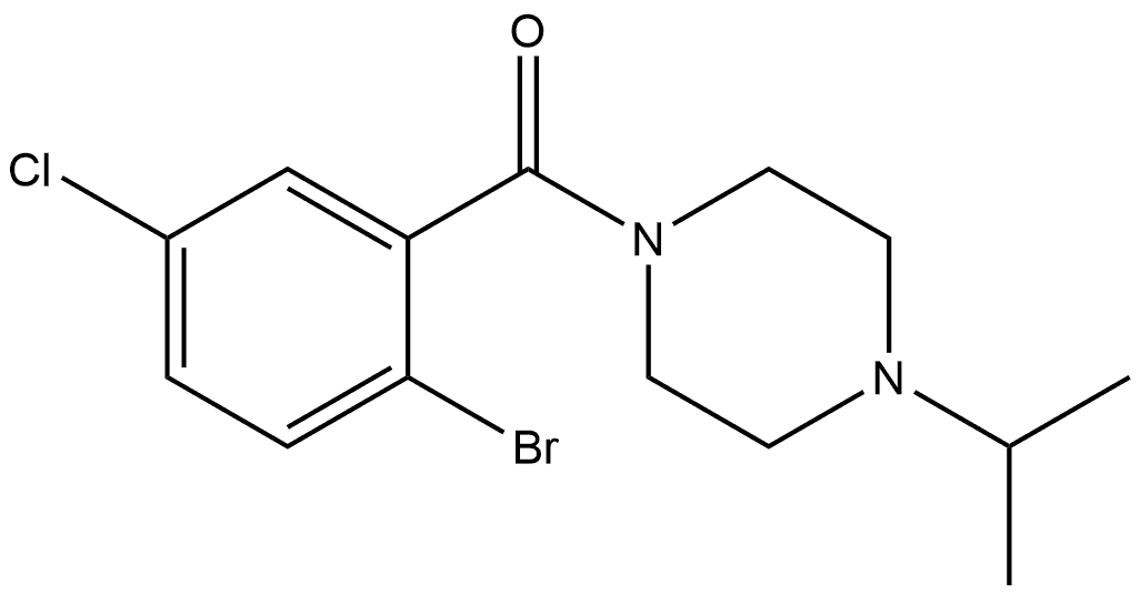 (2-Bromo-5-chlorophenyl)[4-(1-methylethyl)-1-piperazinyl]methanone Struktur