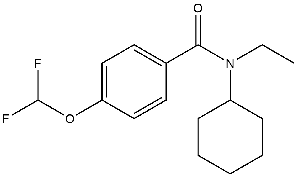 N-Cyclohexyl-4-(difluoromethoxy)-N-ethylbenzamide,1623685-29-9,结构式