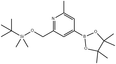 Pyridine, 2-[[[(1,1-dimethylethyl)dimethylsilyl]oxy]methyl]-6-methyl-4-(4,4,5,5-tetramethyl-1,3,2-dioxaborolan-2-yl)- Struktur