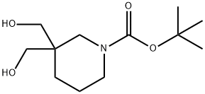 1-Piperidinecarboxylic acid, 3,3-bis(hydroxymethyl)-, 1,1-dimethylethyl ester 化学構造式