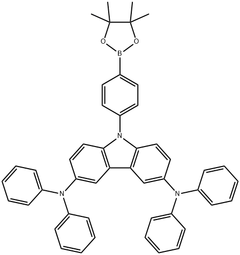 N3,N3,N6,N6-四苯基-9-(4-(4,4,5,5-四甲基-1,3,2-二氧杂硼烷-2-基)苯基)-9H-咔唑-3,6-二胺,1624327-18-9,结构式