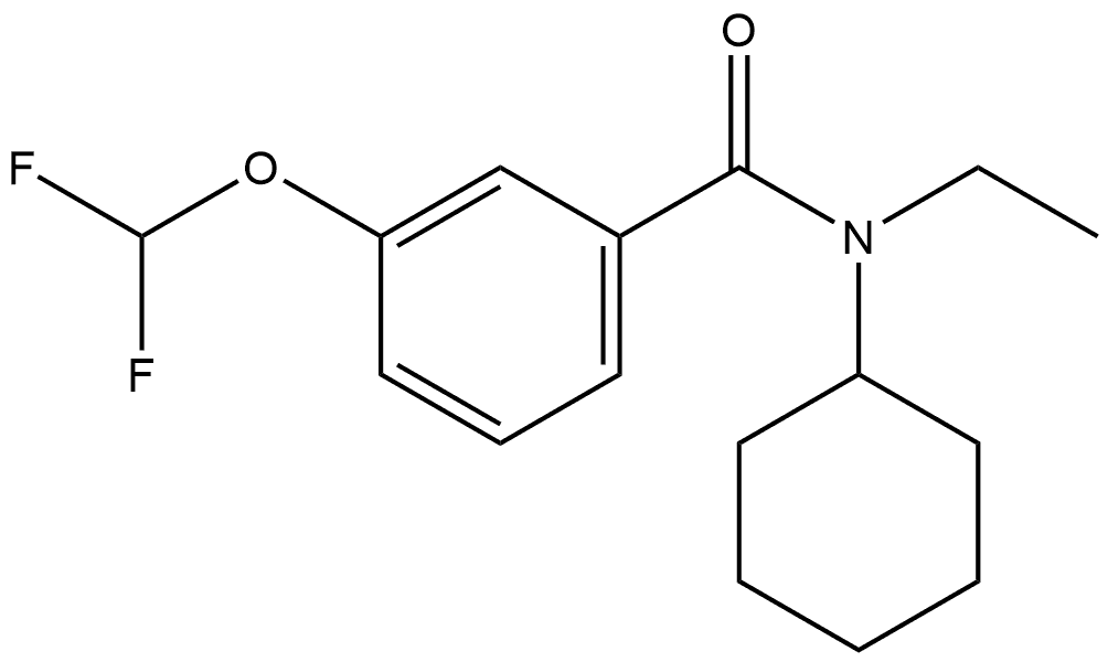 N-Cyclohexyl-3-(difluoromethoxy)-N-ethylbenzamide,1624380-47-7,结构式