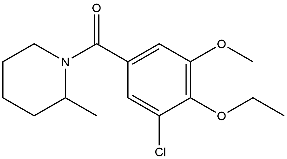 (3-Chloro-4-ethoxy-5-methoxyphenyl)(2-methyl-1-piperidinyl)methanone Structure