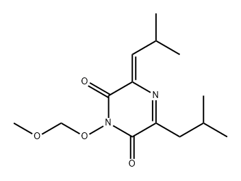2,6(1H,3H)-Pyrazinedione, 1-(methoxymethoxy)-5-(2-methylpropyl)-3-(2-methylpropylidene)-, (3Z)- Struktur