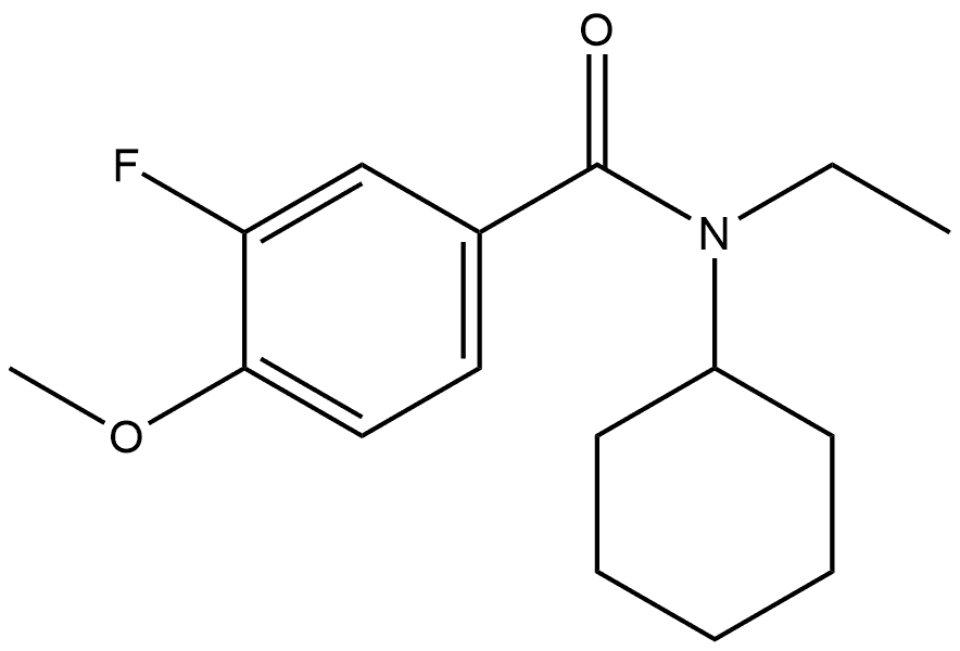 N-Cyclohexyl-N-ethyl-3-fluoro-4-methoxybenzamide,1627294-12-5,结构式