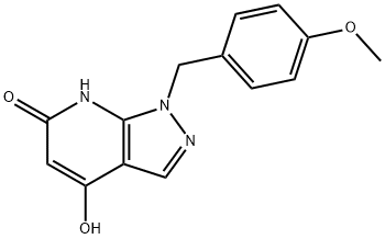 6H-Pyrazolo[3,4-b]pyridin-6-one, 1,7-dihydro-4-hydroxy-1-[(4-methoxyphenyl)methyl]- Structure