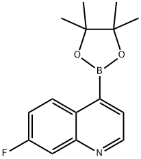 7-氟-4-(4,4,5,5-四甲基-1,3,2-二氧苯并呋喃-2-基)喹啉,1627721-91-8,结构式