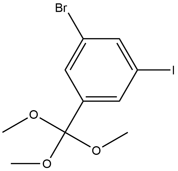 1-Bromo-3-iodo-5-(trimethoxymethyl)benzene Structure