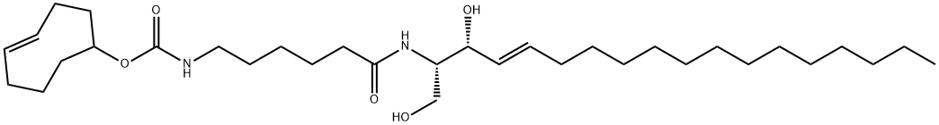 (E)-环辛基-4-烯-1-基(6-((2S,3 R,E)-1,3-二羟基十八烷-4-烯-2-基)氨基)-6-氧己基)氨基甲酸酯,1628040-31-2,结构式