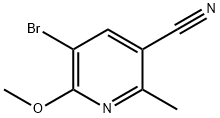 3-Pyridinecarbonitrile, 5-bromo-6-methoxy-2-methyl- 化学構造式