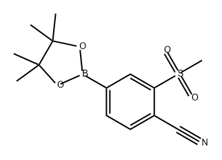 Benzonitrile, 2-(methylsulfonyl)-4-(4,4,5,5-tetramethyl-1,3,2-dioxaborolan-2-yl)- Structure