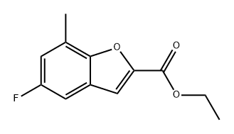 2-Benzofurancarboxylic acid, 5-fluoro-7-methyl-, ethyl ester 结构式