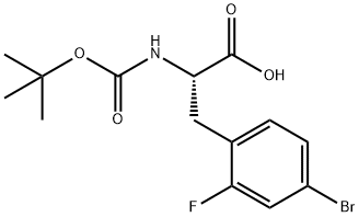 (S)-3-(4-溴-2-氟苯基)-2-((叔丁氧基羰基)氨基)丙酸, 1628472-93-4, 结构式