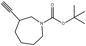 1H-Azepine-1-carboxylic acid, 3-ethynylhexahydro-, 1,1-dimethylethyl ester 化学構造式