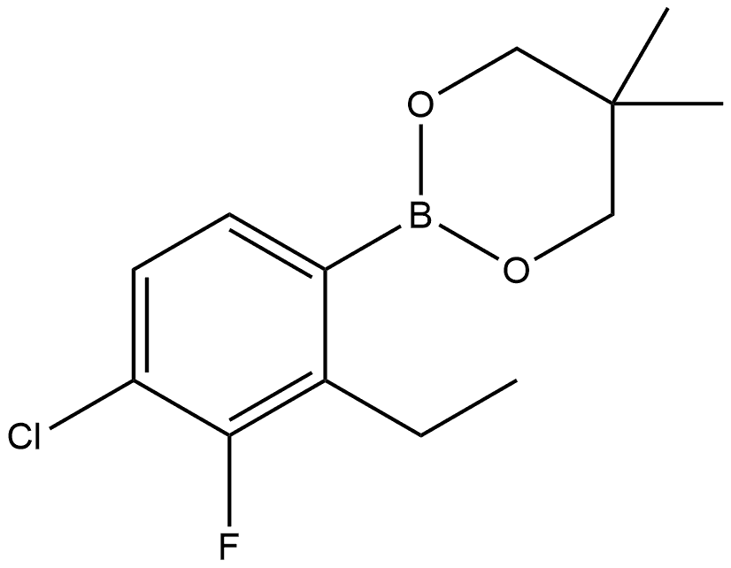 2-(4-Chloro-2-ethyl-3-fluorophenyl)-5,5-dimethyl-1,3,2-dioxaborinane Structure