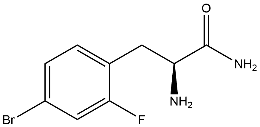 Benzenepropanamide, α-amino-4-bromo-2-fluoro-, (αS)- Struktur