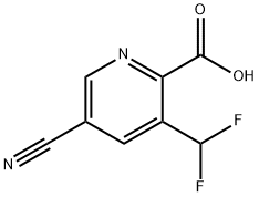 2-Pyridinecarboxylic acid, 5-cyano-3-(difluoromethyl)- Struktur