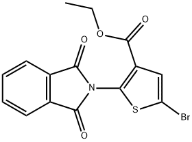 3-Thiophenecarboxylic acid, 5-bromo-2-(1,3-dihydro-1,3-dioxo-2H-isoindol-2-yl)-, ethyl ester Struktur