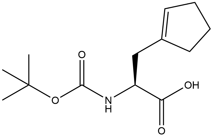 1-Cyclopentene-1-propanoic acid, α-[[(1,1-dimethylethoxy)carbonyl]amino]-, (αS)- Structure