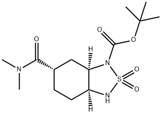 2,1,3-Benzothiadiazole-1(3H)-carboxylic acid, 6-[(dimethylamino)carbonyl]hexahydro-, 1,1-dimethylethyl ester, 2,2-dioxide, (3aS,6S,7aR)- Structure