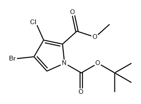 1H-Pyrrole-1,2-dicarboxylic acid, 4-bromo-3-chloro-, 1-(1,1-dimethylethyl) 2-methyl ester Structure