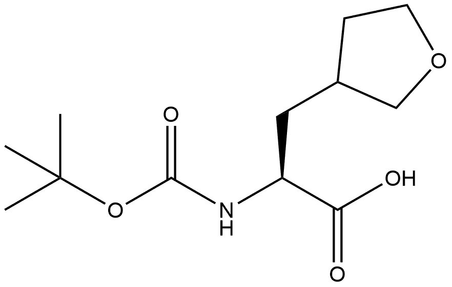 3-Furanpropanoic acid, α-[[(1,1-dimethylethoxy)carbonyl]amino]tetrahydro-, (αS)- Struktur