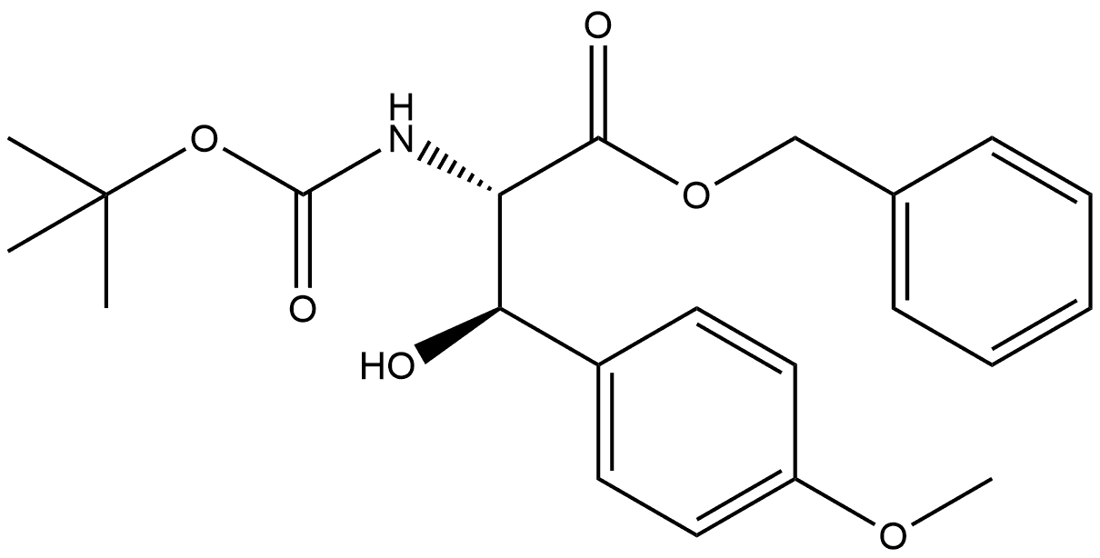 L-Tyrosine, N-[(1,1-dimethylethoxy)carbonyl]-β-hydroxy-O-methyl-, phenylmethyl ester, (βR)- 化学構造式
