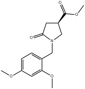 3-Pyrrolidinecarboxylic acid, 1-[(2,4-dimethoxyphenyl)methyl]-5-oxo-, methyl ester, (3R)- 化学構造式