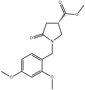 methyl (3S)-1-[(2,4-dimethoxyphenyl)methyl]-5-oxo-pyrrolidine-3-carboxylate 化学構造式