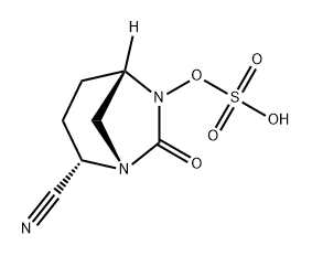 Sulfuric acid, mono[(1S,2S,5S)-2-cyano-7-oxo-1,6-diazabicyclo[3.2.1]oct-6-yl] ester Structure