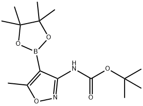 1,1-Dimethylethyl N-[5-methyl-4-(4,4,5,5-tetramethyl-1,3,2-dioxaborolan-2-yl)-3-isoxazolyl]carbamate Struktur