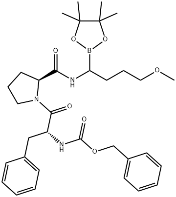 Cbz-(R)-Phe-Pro-BoroMpg-OPinacol,162990-46-7,结构式