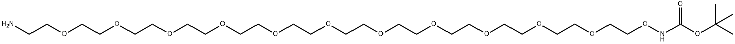 3,6,9,12,15,18,21,24,27,30,33,36-Dodecaoxa-2-azaoctatriacontanoic acid, 38-amino-, 1,1-dimethylethyl ester Structure
