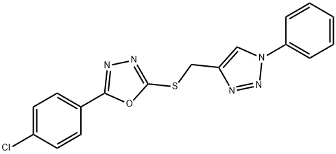 1,3,4-Oxadiazole, 2-(4-chlorophenyl)-5-[[(1-phenyl-1H-1,2,3-triazol-4-yl)methyl]thio]- Structure