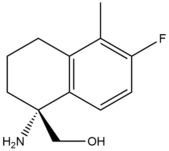 (R)-1-Amino-6-fluoro-1,2,3,4-tetrahydro-5-methyl-1-naphthalenemethanol 化学構造式
