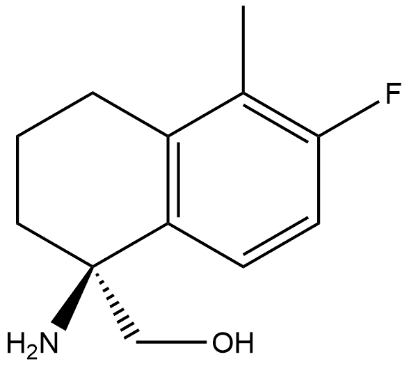 (S)-1-Amino-6-fluoro-1,2,3,4-tetrahydro-5-methyl-1-naphthalenemethanol 化学構造式