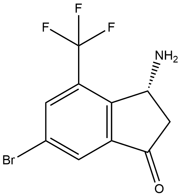 (R)-3-amino-6-bromo-4-(trifluoromethyl)-2,3-dihydro-1H-inden-1-one Struktur