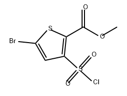 2-Thiophenecarboxylic acid, 5-bromo-3-(chlorosulfonyl)-, methyl ester Structure