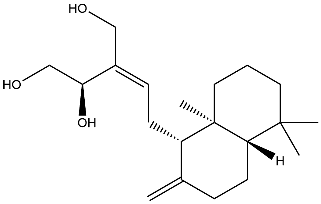 (2R,3Z)-3-[2-[(1S,4aS,8aS)-Decahydro-5,5,8a-trimethyl-2-methylene-1-naphthalenyl]ethylidene]-1,2,4-butanetriol,1630864-26-4,结构式