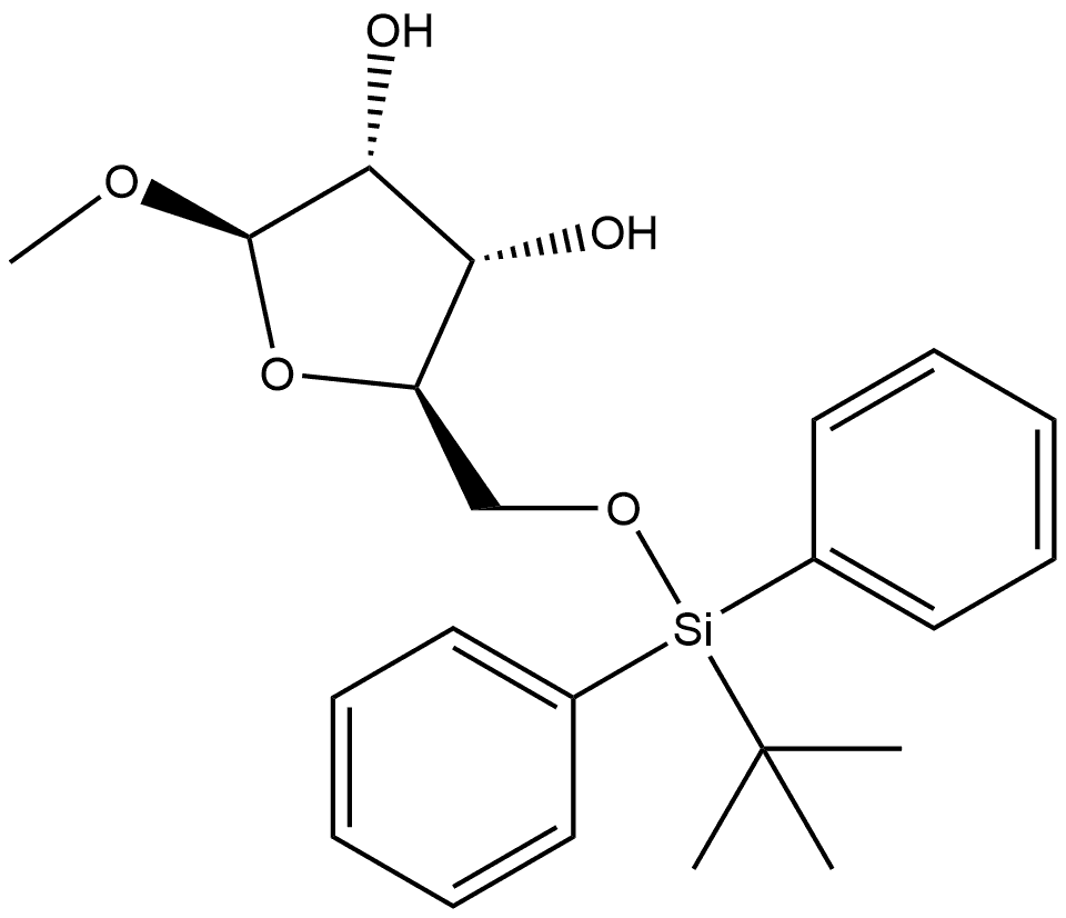 β-D-Ribofuranoside, methyl 5-O-[(1,1-dimethylethyl)diphenylsilyl]- Structure