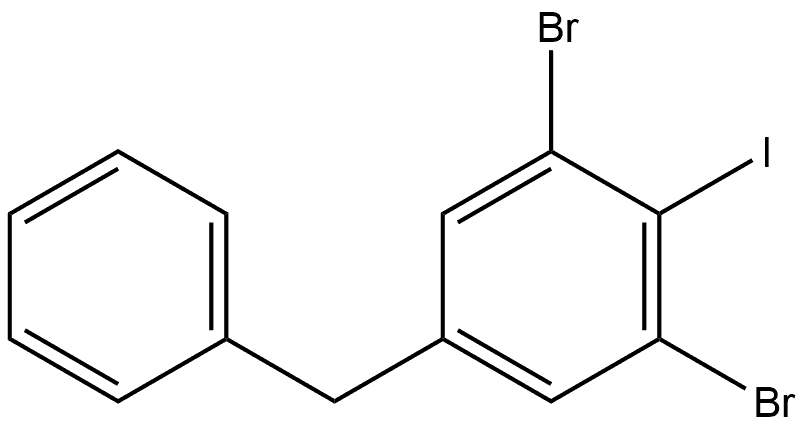 1,3-Dibromo-2-iodo-5-(phenylmethyl)benzene Struktur