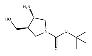 1-Pyrrolidinecarboxylic acid, 3-amino-4-(hydroxymethyl)-, 1,1-dimethylethyl ester, (3S,4R)- Struktur