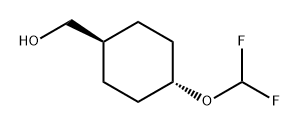 Cyclohexanemethanol, 4-(difluoromethoxy)-, trans- Struktur