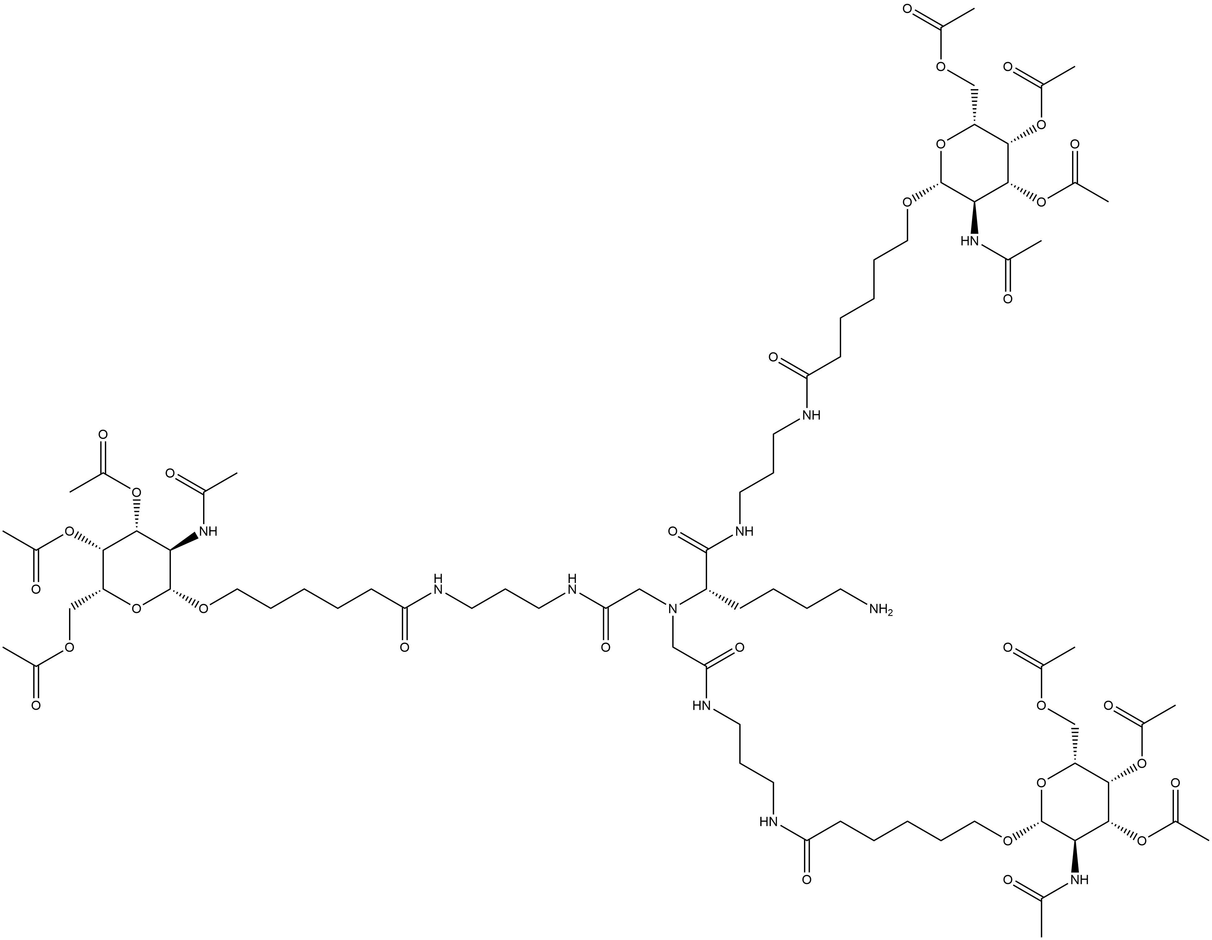 (2S)-6-Amino-2-[bis[2-oxo-2-[[3-[[1-oxo-6-[[3,4,6-tri-O-acetyl-2-(acetylamino)-2-deoxy-β-D-galactopyranosyl]oxy]hexyl]amino]propyl]amino]ethyl]amino]-N-[3-[[1-oxo-6-[[3,4,6-tri-O-acetyl-2-(acetylamino)-2-deoxy-β-D-galactopyranosyl]oxy]hexyl]amino]propyl]hexanamide|