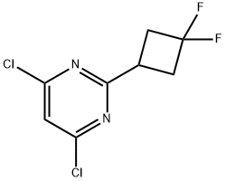 Pyrimidine, 4,6-dichloro-2-(3,3-difluorocyclobutyl)- Struktur