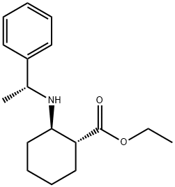 Cyclohexanecarboxylic acid, 2-[[(1R)-1-phenylethyl]amino]-, ethyl ester, (1R,2R)- 化学構造式